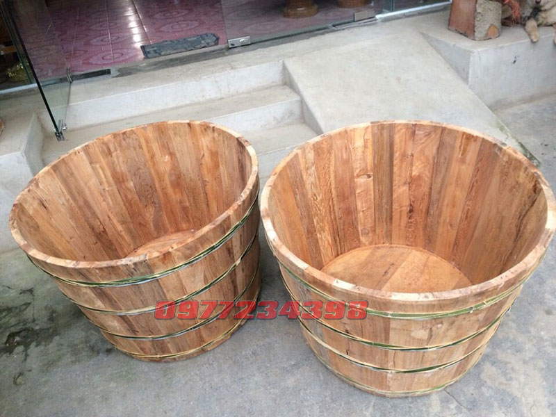 THÙNG TẮM GỖ NGỌC AM MIỆNG TRÒN